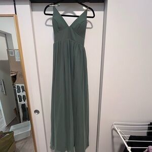 Azazie Aaida Eucalyptus  Maxi Dress